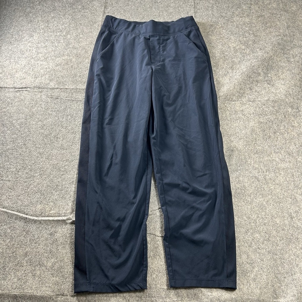 Athleta Pant 00 Textured Brooklyn Jogger Ankle Navy Blue Athleisure